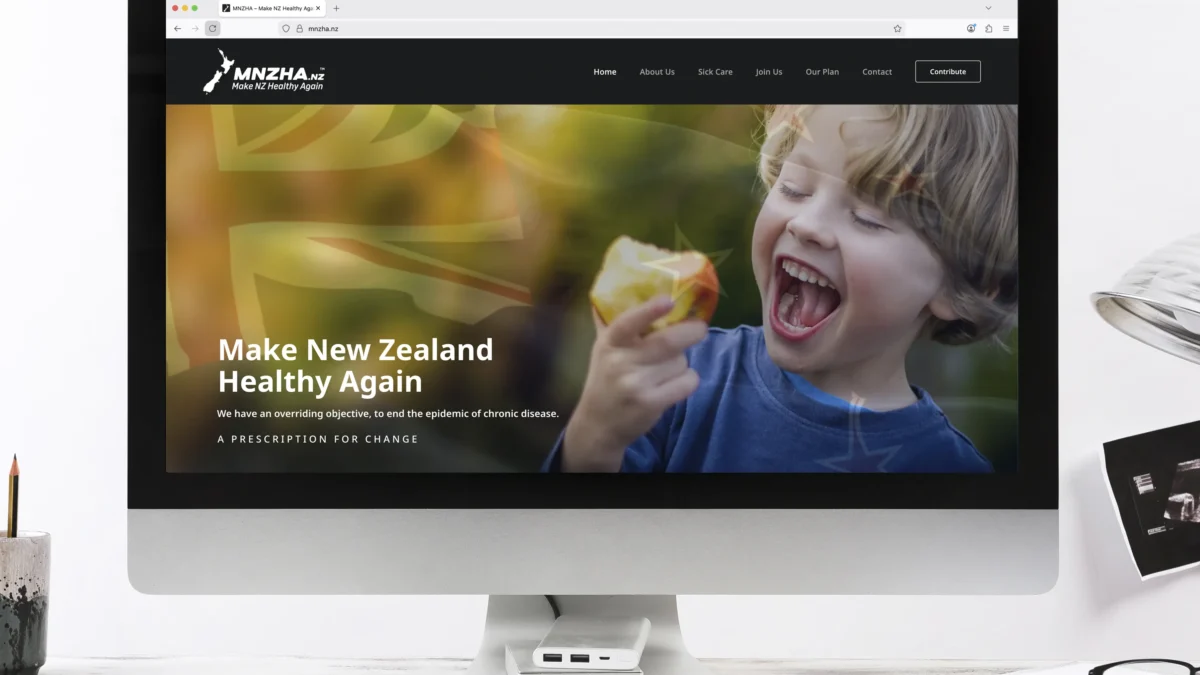 MNZHA - Make NZ Healthy Again - web design logo print