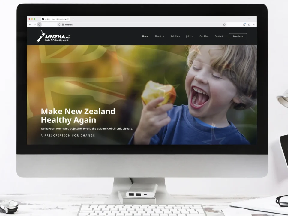 MNZHA - Make NZ Healthy Again - web design logo print